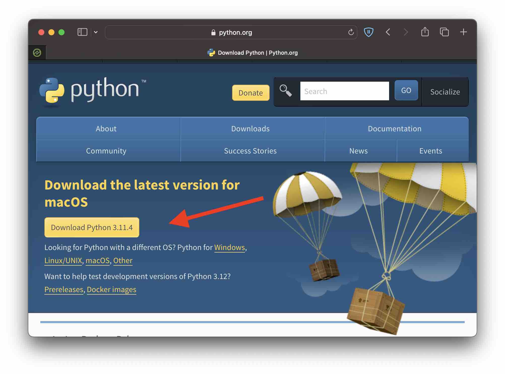 Download the latest version for Python on macOS